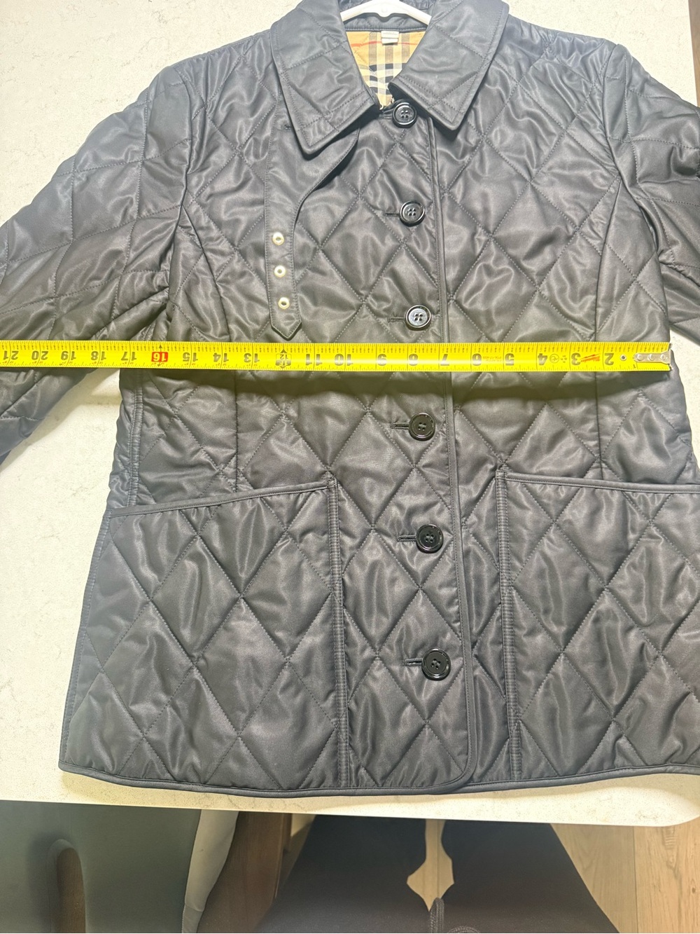 Burberry Black Diamond Quilted Check Lined Jacket Women’s Large - Picture 11 of 12